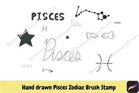 Procreate Brush Stamps Pisces Zodiac Graphic By Beautifulhandmadeart