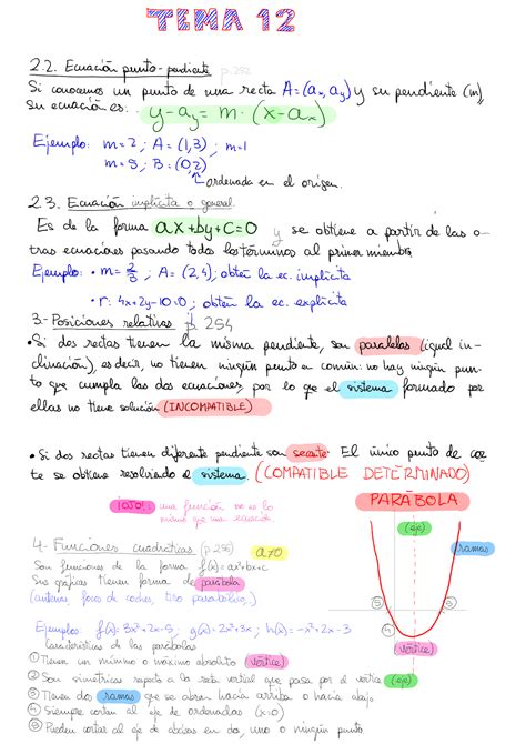 apuntes de matemáticas para ESO y Bachillerato Apuntes del tema 12