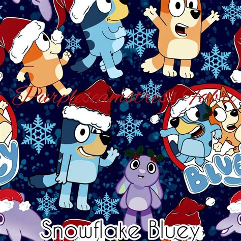 Snowflake Bluey Purpleseamstress Fabric