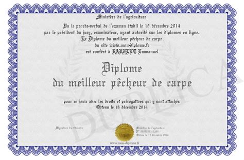 Diplome Du Meilleur Pecheur De Carpe