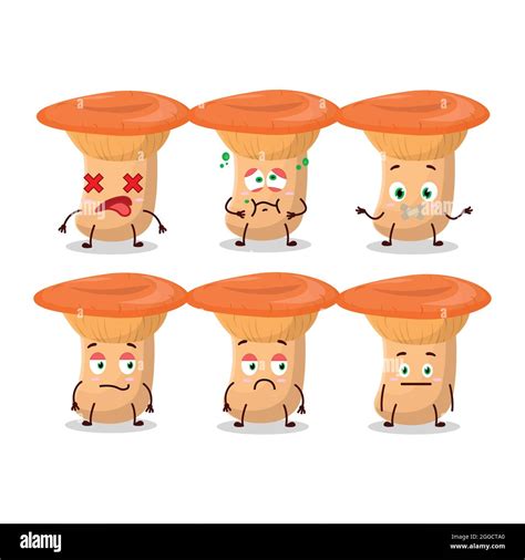 Safron Milkcap Cartoon Character With Nope Expression Vector