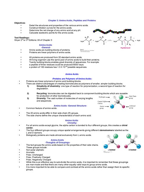 BMSC 200 Module 3 PDF Chapter 3 Amino Acids Peptides And Proteins