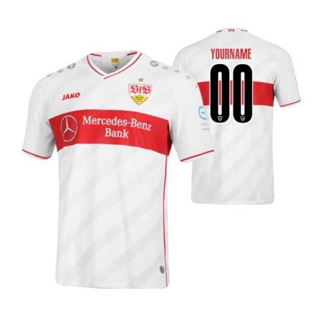 Custom VfB Stuttgart 2021 Home White Jersey Heretro