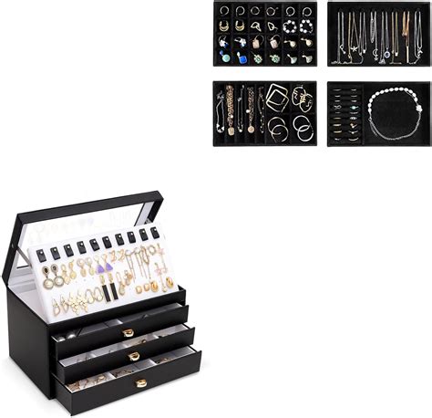 Amazon Procase Set Of Stackable Jewelry Trays Bundle With