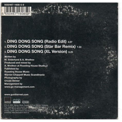 Ding dong song de Gunther, CD chez tubomix - Ref:119318055