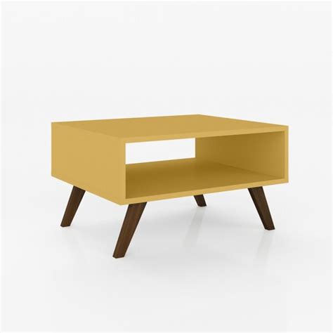 Mesa De Centro Nicho Retangular Retrô Rt3020 Movelbento Amarelo Leroy