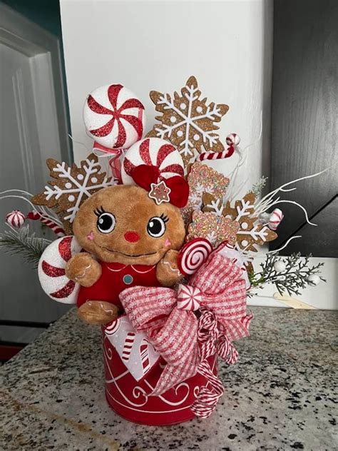 Gingerbread Centerpiece Christmas Table Centerpiece Etsy