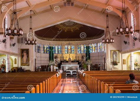 Interior Of St Alphonsus Catholic Church In Los Angeles California