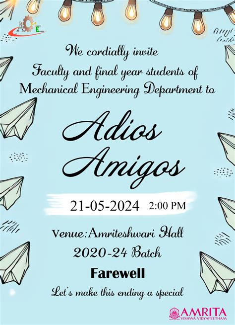 Adios Amigos | Intranet Amrita Vishwa Vidyapeetham - Coimbatore Campus