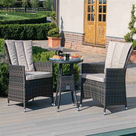 Outsunny Seater Garden Outdoor Rattan Furniture Bistro Set Patio Weave