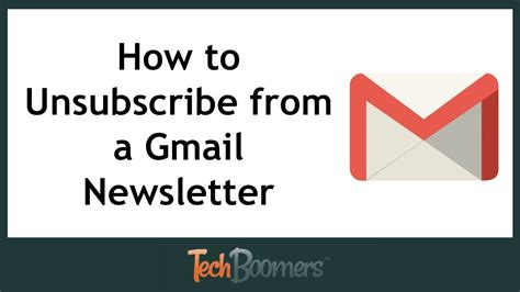 How To Unsubscribe From A Newsletter With Gmail Youtube