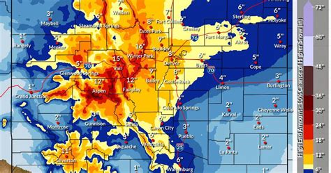 SNOW MAP: 3 feet of snow expected on some Colorado peaks, 8 inches in ...