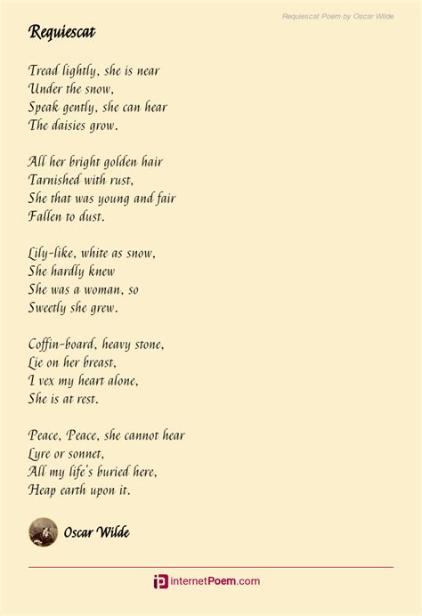 Requiescat Poem by Oscar Wilde