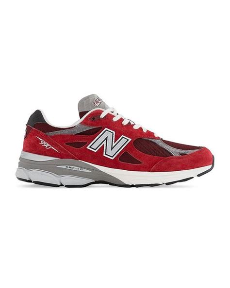 New Balance 990 Suede And Mesh Sneakers In Red For Men Lyst