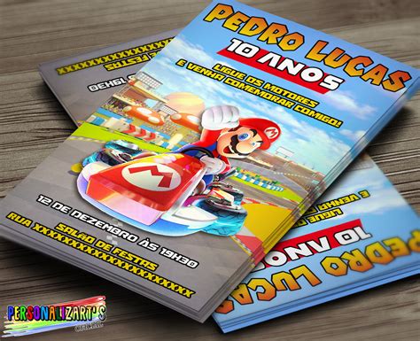 Convite Digital Super Mario Kart Elo Produtos Especiais