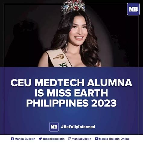 LOOK CEU MedTech Alumna Is Miss Earth Philippines 2023 Philippines