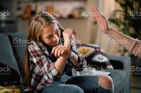 Mother Scolding Daughter Stock Photo Download Image Now Adult