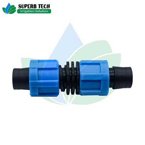 Garden Irrigation System Drip Tape Fitting Plastic Lock Coupling For