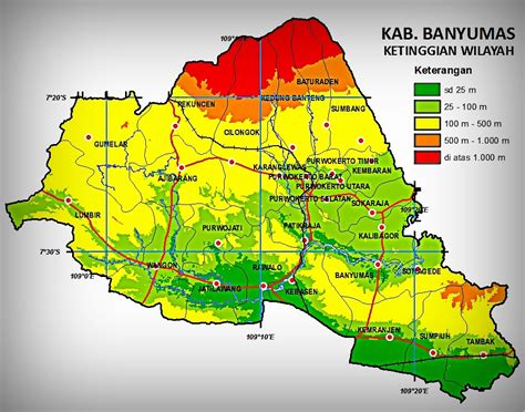 Urun Rembug Mbangun Banyumas Peta Ketinggian Wilayah Kabupaten Banyumas