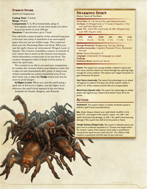 Summon Swarm A New Summoning Spell For 5e In The Style Of Tashas