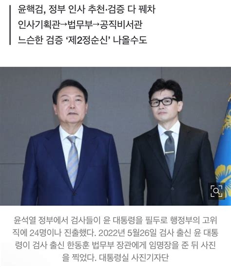 한동훈과 윤핵검이 인사 장악추천부터 검증까지 끼리끼리 인스티즈instiz 인티포털 카테고리