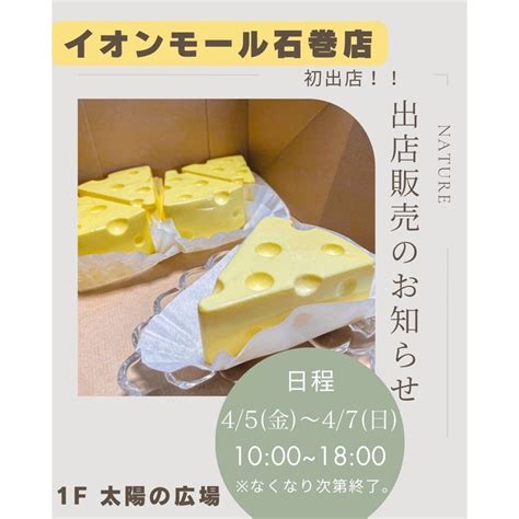 【石巻市】イオンモール石巻1階で『穴あきチーズケーキ』を2024年4月5 7日 金 日 に販売するみたい！ 仙台つーしん