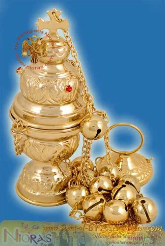 Athinaikon Style B Church Censer Gold Plated Ecclesiastical Censers