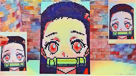 Making Paper Mosaic Demon Slayer Nezuko Anime Characters Youtube