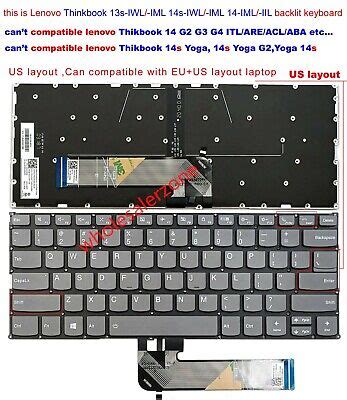 Backlit Keyboard For Lenovo ThinkBook 13s IWL IML 14s IWL 14s IML 14