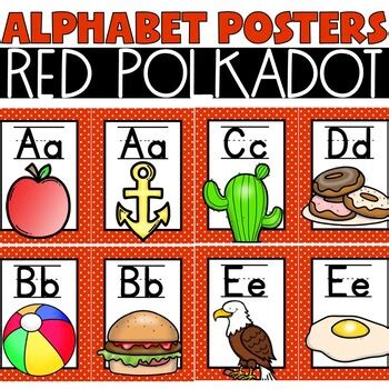 Alphabet Posters Red And White Polkadot Zaner Bloser Tpt