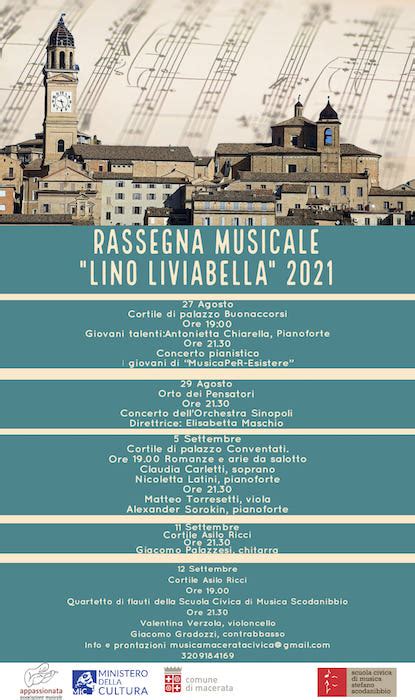 Macerata Rassegna Musicale Lino Liviabella Oggi Nuovo Appuntamento