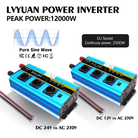 Wireless Remote Pure Sine Wave Inverter Dc 12v24v To Ac 220v 230v