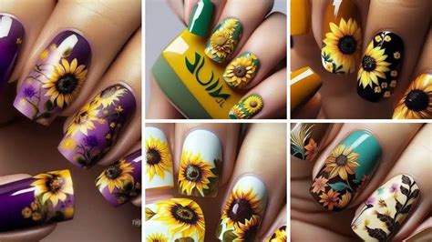 60 Sunflower Nail Designs You Must Try For This Year 2024