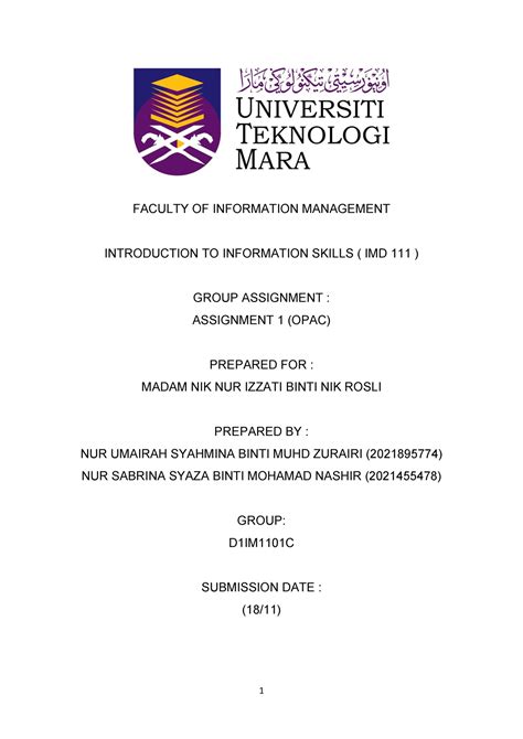 Imd Assignment Faculty Of Information Management Introduction