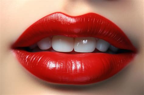 Premium Ai Image Closeup Shot Of Beautiful Female Lips With Glossy