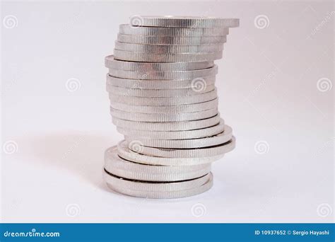 Pile of silver coins stock photo. Image of banking, savings - 10937652