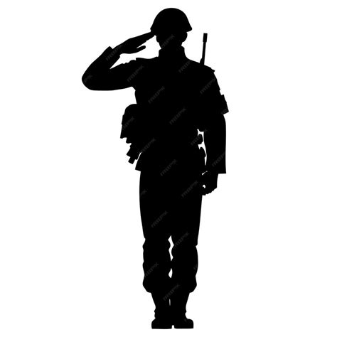 Premium Vector | Military army soldier salute silhouette Vector illustration