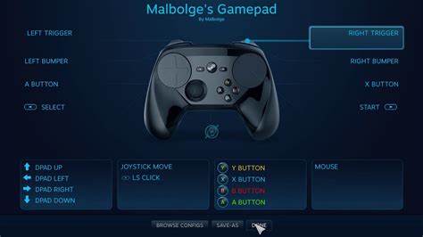 Steam Controller Mapping Xbox One Controller Emulation Youtube