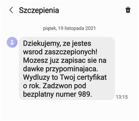 SMS Od Ministerstwa Zdrowia Do Zaszczepionych Co Oznacza RMF 24