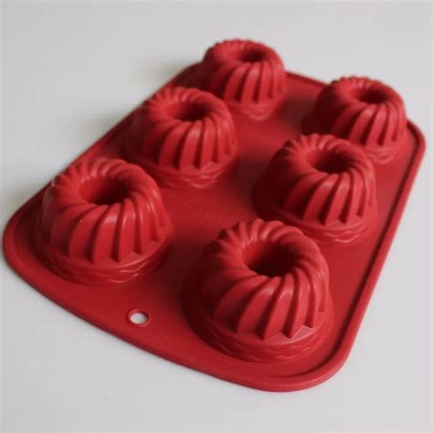 6 Cavity Mini Bundt Savarin Silicone Cake Baking Mould Buy Cake