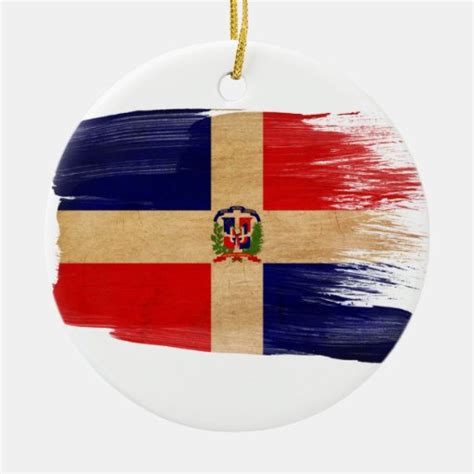 Dominican Republic Flag Double-Sided Ceramic Round Christmas Ornament ...