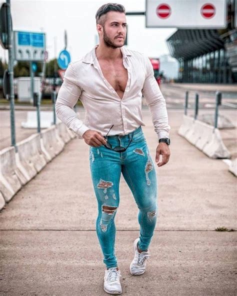 Calça Masculina Jeans Estilo Swag Nova Coleção Rasgada Ziper nas Perna