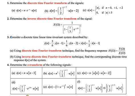 1 Determine The Discrete Time Fourier Transform Of