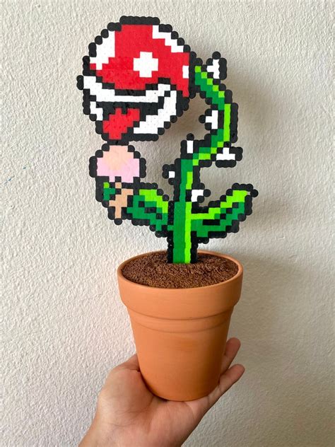 Mario Bros Perler Bead Plants Plants For Decoration Desk And Etsy