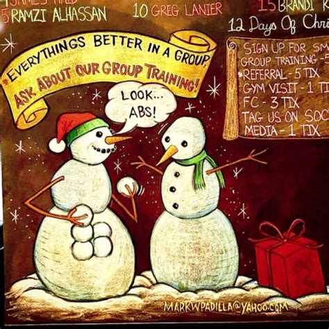 Holiday Chalkboard Art For Anytime Fitness Palm Desert