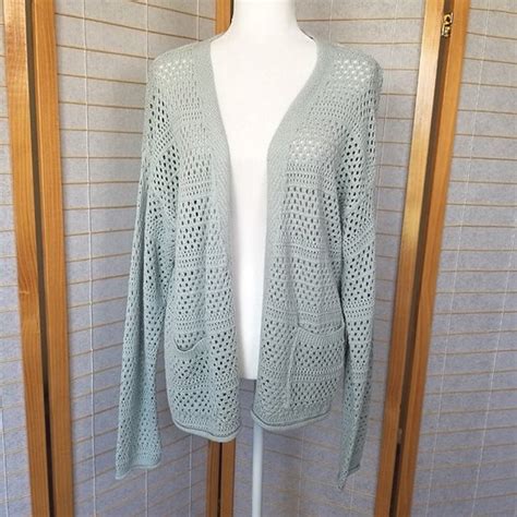 Nicole Miller Sweaters New Crochet Cotton Cardigan Sweater Long