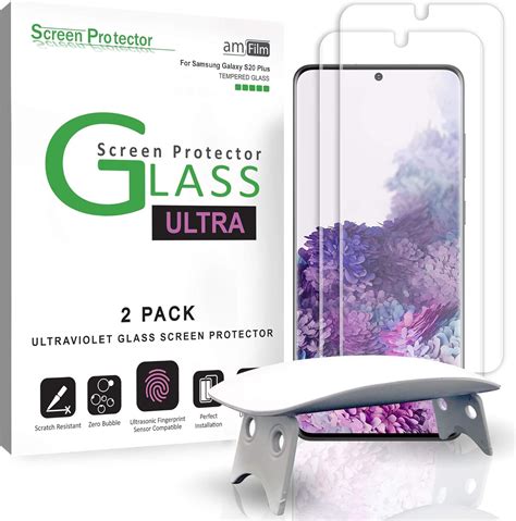 Amfilm Ultra Glass Screen Protector For Galaxy S20 Plus 2 Pack Full