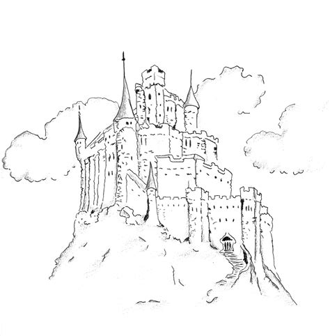 Castle Drawing Fantasy Map And Art Sketch