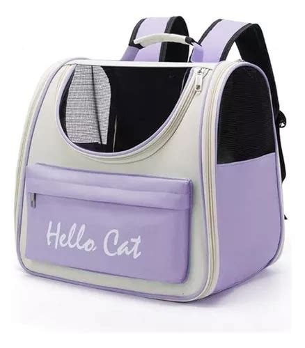 Mochila Transportadora De Viaje Para Gatos Cm Color Lavanda