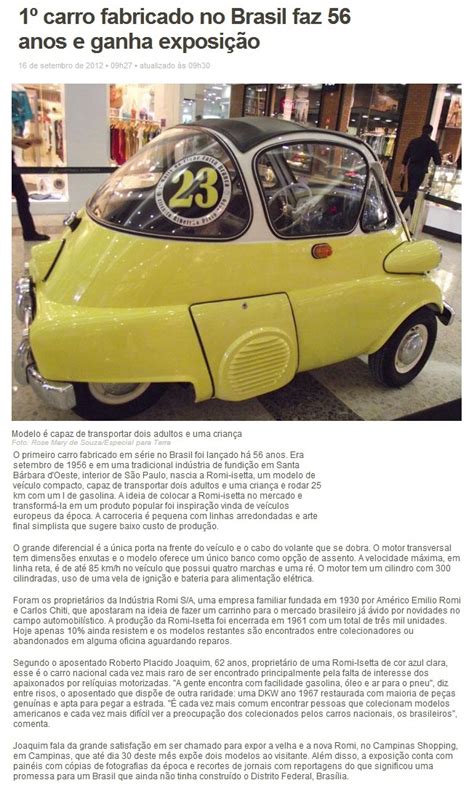 Antigo E Cia Blog De Carros Antigos ROMI ISETTA Completa 56 Anos E